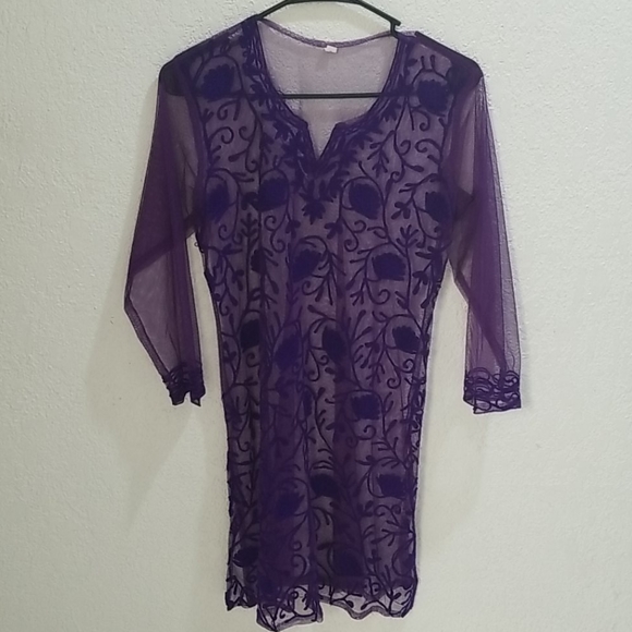 Lace Mesh Beach Cover Up - Picture 1 of 2